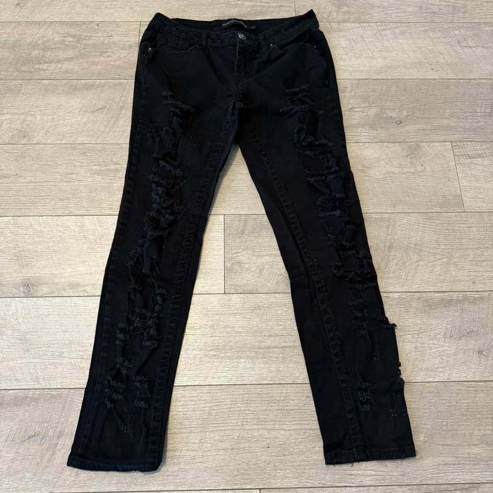 Women's twentyone black by rue21 Black Distressed Skinny Jeans Juniors 7